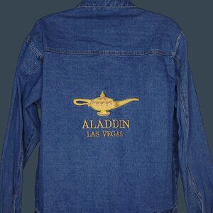 Aladdin Las Vegas Denim Jacket Size XL Embroidered Genie Lamp